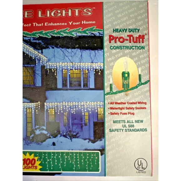 Nature's Ice Lights Icicle String 100 Christmas Indoor Outdoor Flash Steady NEW - Picture 6 of 9